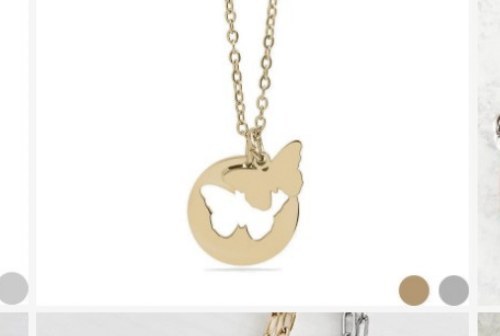 Engraved butterfly cutout disc necklace