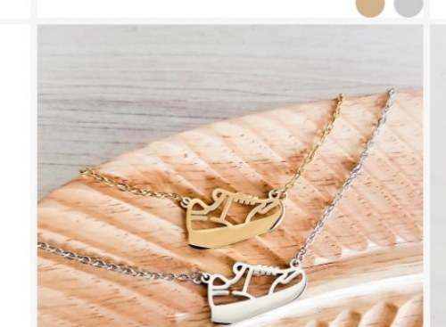 Engraved sneaker charm necklace