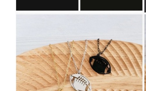 Engraved football charm necklace