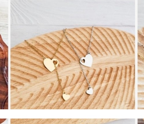 Engraved heart threader necklace