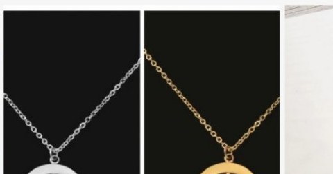 Engraved heart cutout circle necklace