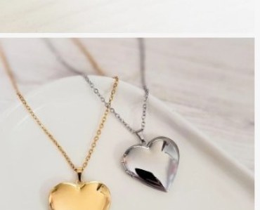 Engraved puffy heart necklace