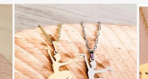 Engraved ballerina charm necklace - leap