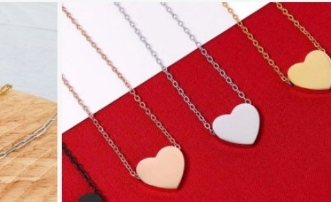 Engraved heart charm necklace pack