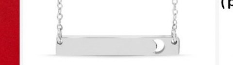 Engraved bar necklace with moon cutout