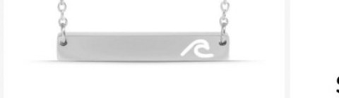 Engraved bar necklace with wave cutout