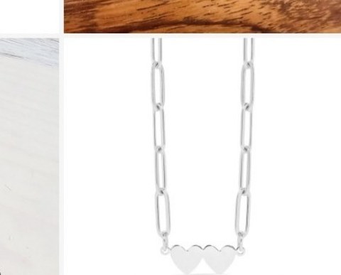 Engraved layered heart paperclip necklace