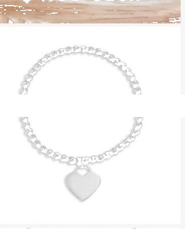 Engraved beaded bracelet with heart charm