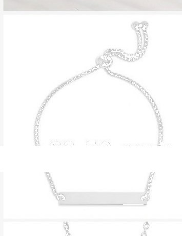 Engraved adjustable silver bar bracelet