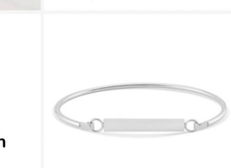 Engraved bangle bar bracelet