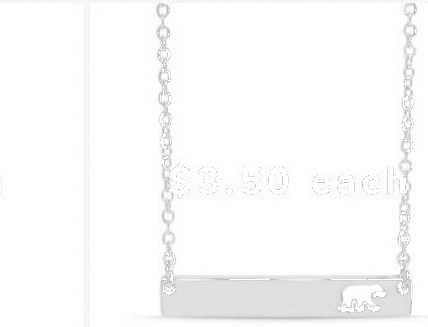 Engraved bar necklace with elephant cutout
