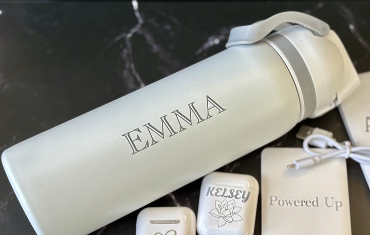 Engraved stainless steel tumbler