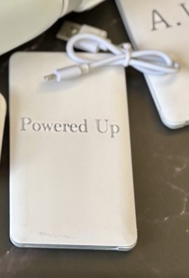 Engraved portable power bank