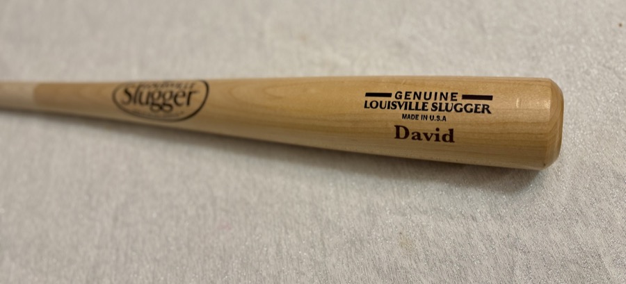 Engraved wood baseball bat