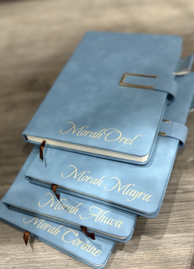 Engraved personalized notebook