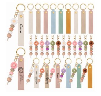 Daisy Charm Wristlet Keychain