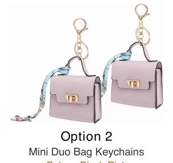 Mini Duo Bag Keychains - Blush Pink
