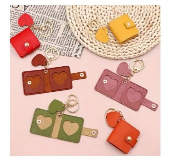 Heart Double Card Holder Keychain