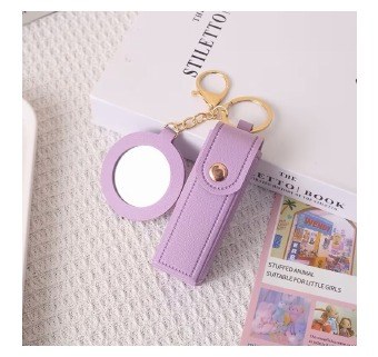 Mirror & Lip Case Keychain Set