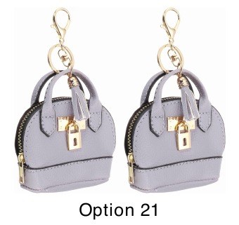 Mini Duo Bag Keychains - Gray