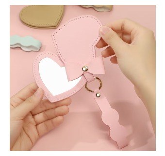Heart Mirror Compact Keychain