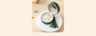 Dark Green Round Jewelry Holder