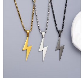 Heavy Metal Lightning Bolt Necklace