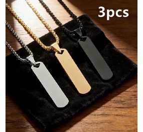 Men's Bar Pendant Necklace