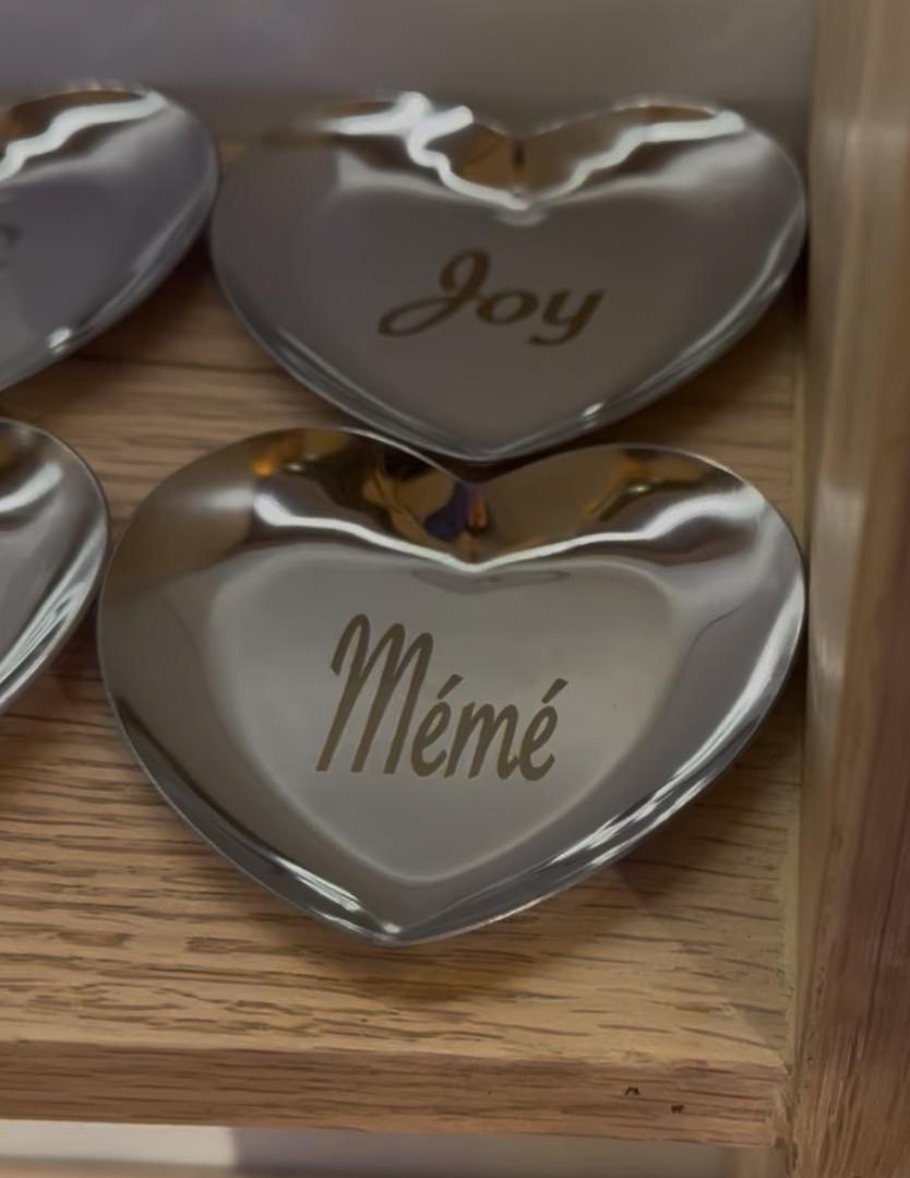 Engraved heart trinket dishes