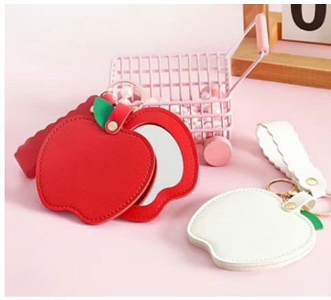 Engraved candy apple compact mirror