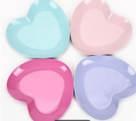 Engraved sweetheart candy dish - pastel
