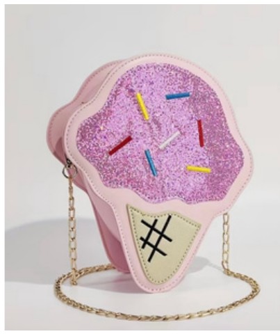 Engraved sprinkle ice cream crossbody bag