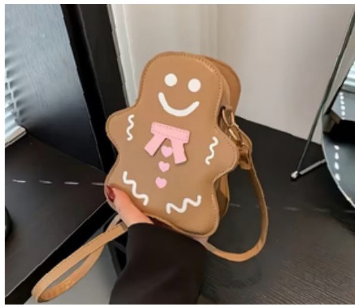 Engraved gingerbread crossbody bag