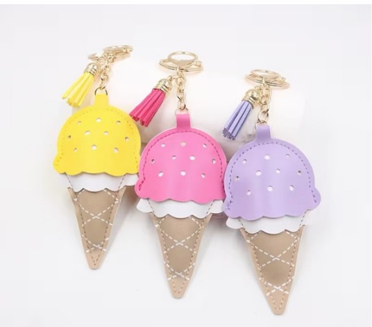 Engraved ice cream keychains