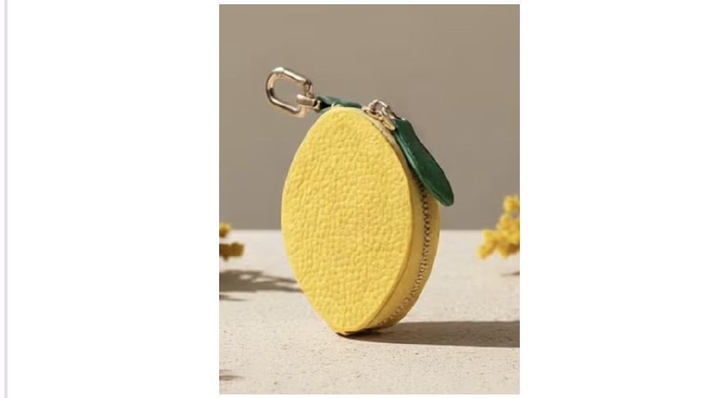 Engraved lemon pouch