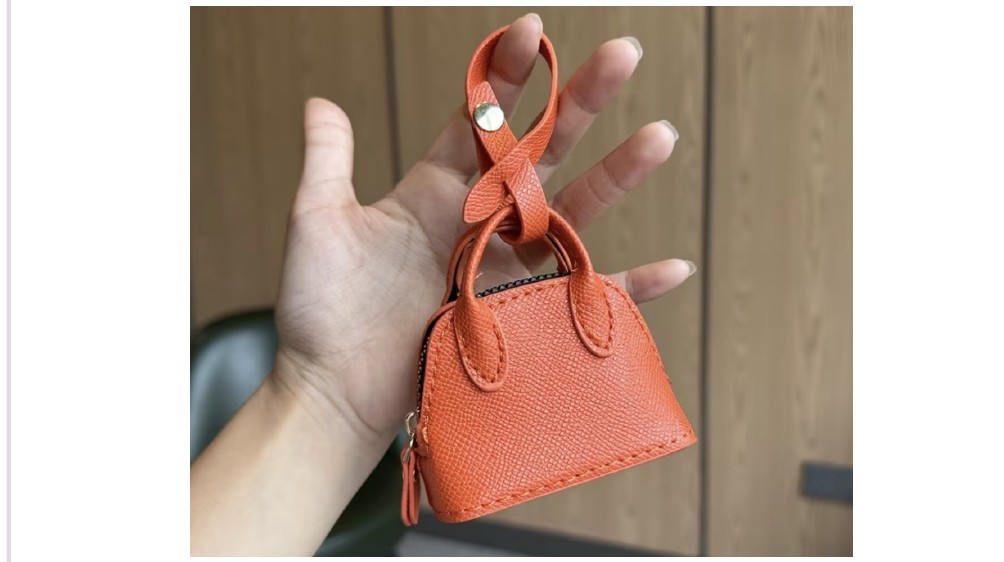 Engraved mini purse charm