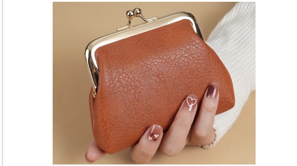 Engraved vintage coin purse