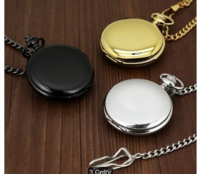 Engraved white rabbit pocket watch
