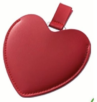 Engraved heart pocket mirror