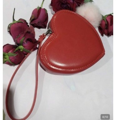 Engraved heart coin purse